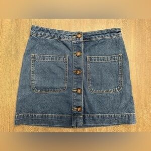 LIKE NEW WE THE FREE SUPER HIGH RISE DENIM BUTTON SKIRT - Size 27 SKU:169